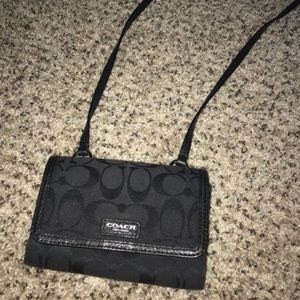 Mini black designer coach bag